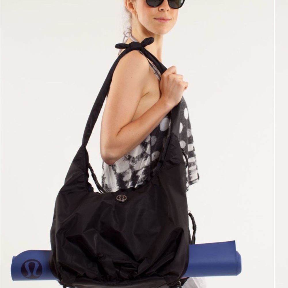 Lululemon Sackasana Black Nylon Shoulder Bag